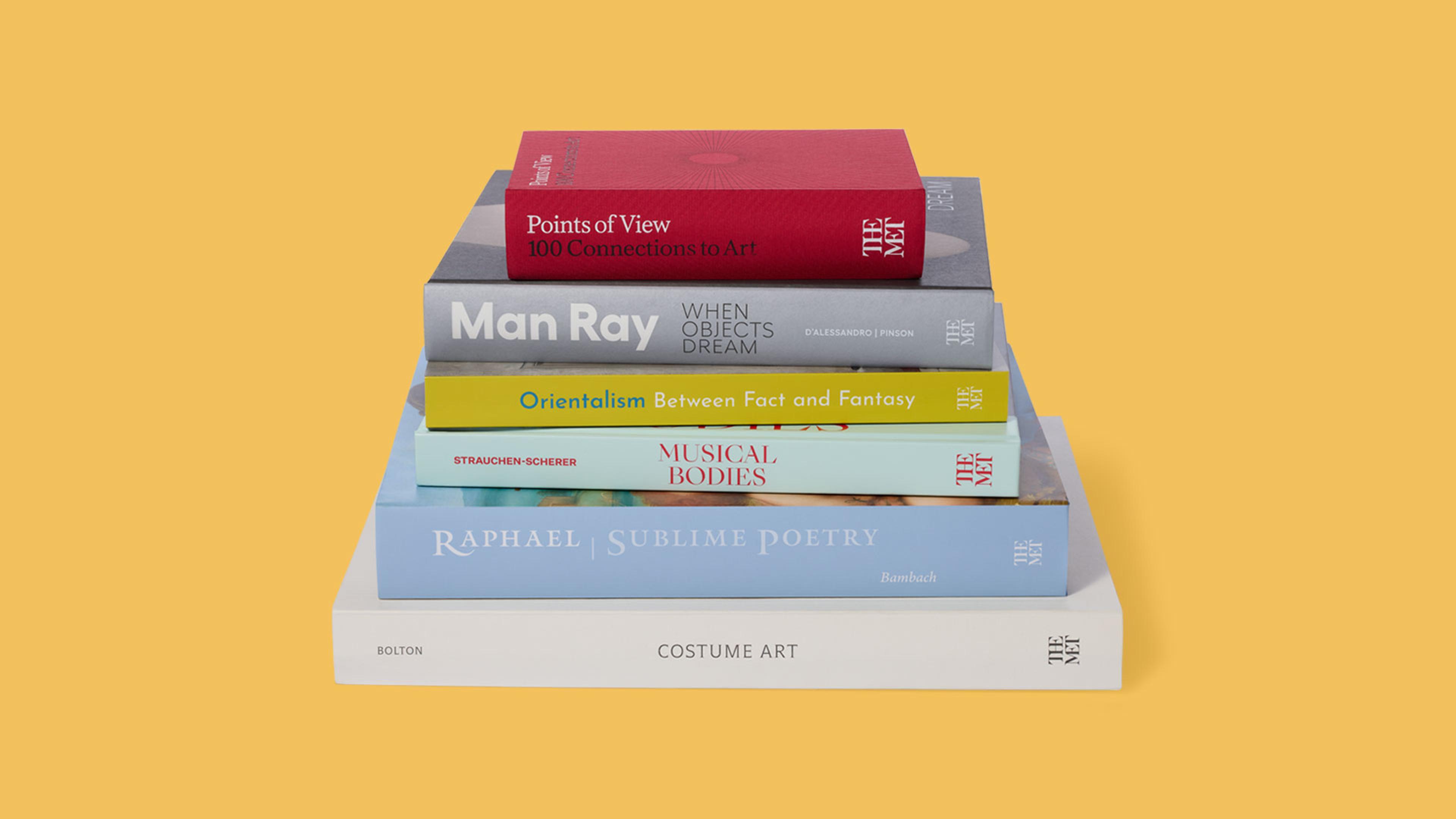 A stack of Met books. 